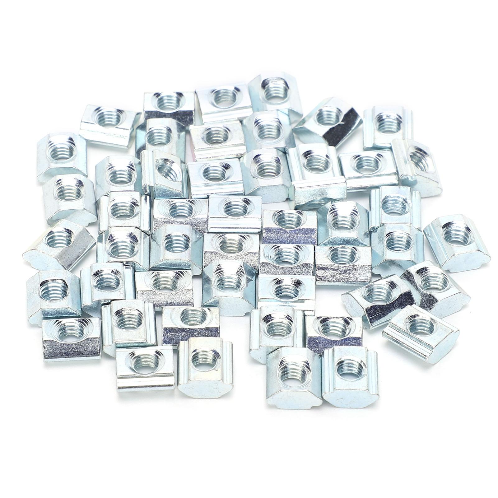 50 Stück Schiebemutter Standard 20# M5 T-Typ Kohlenstoffstahl 3D-Druckerzubehör Befestigungselement