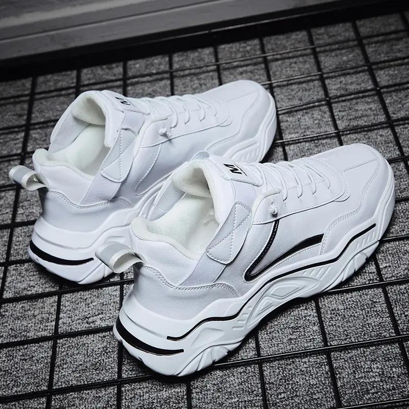 2020 Winter Plus Samt Warme männer Sport Schuhe Mode Schuhe Casual Schuhe Trend Student Laufschuhe Männer 45 weiß