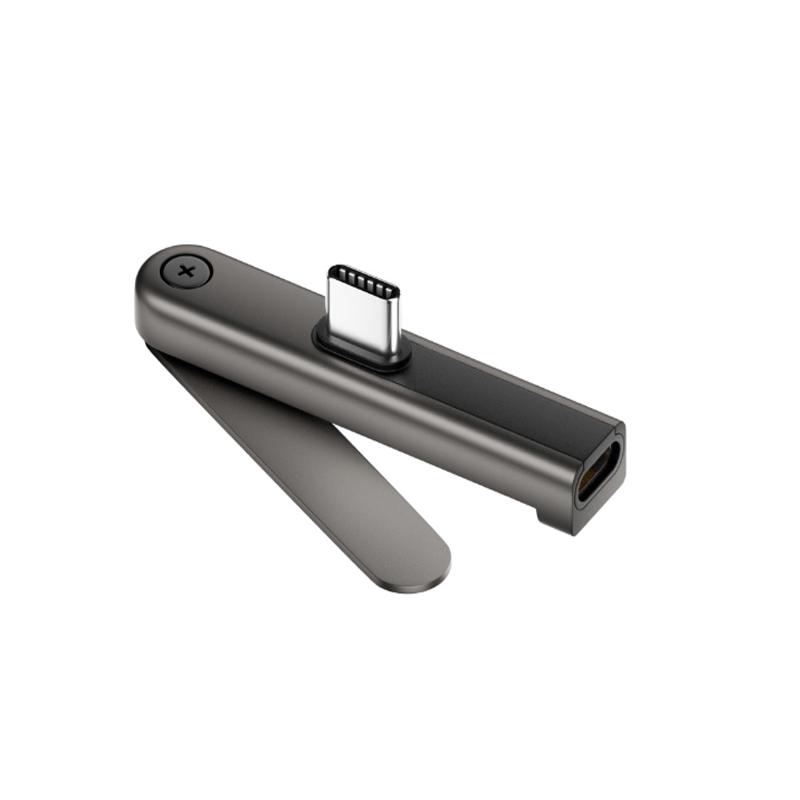 Tragbarer Handy-Ständer 240W Schnellladung Faltbarer Typ-C-Adapter Multifunktionaler USB-C auf 3,5-mm-Audio-Konverter für Handy-Ladung & Datensynchronisation blasses lavendel
