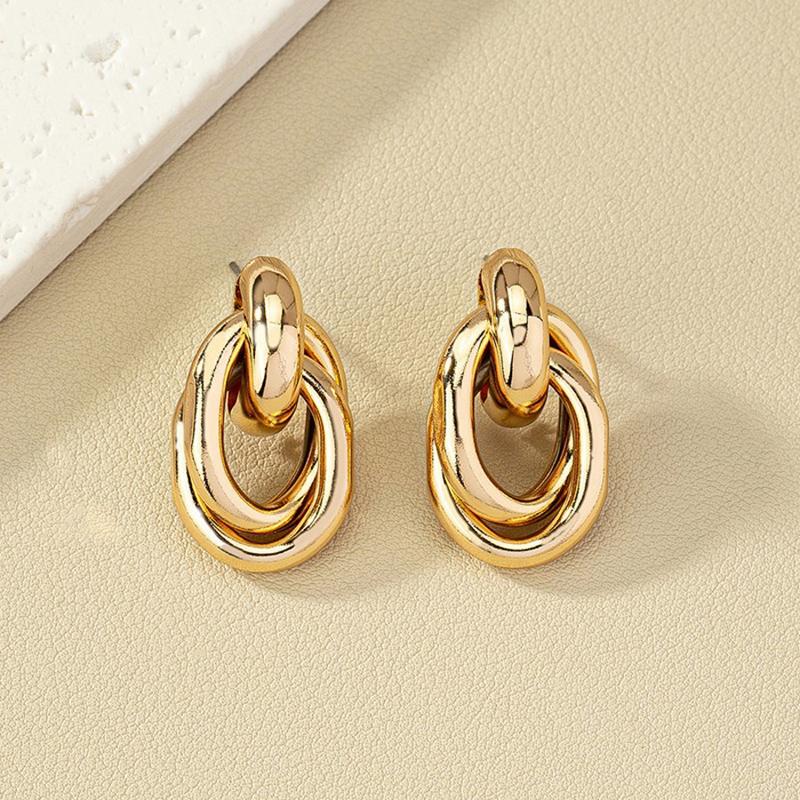 Gold Silber Farbe Knoten Creolen Für Frauen Glänzende Beschichtung Trendy Eardrop Niedlich Täglichen Tragen Schmuck gold