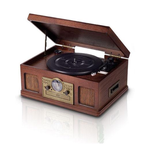 5-in-1 Musikanlage - Plattenspieler, CD-Player, Kassettenrekorder, Aux-Radio