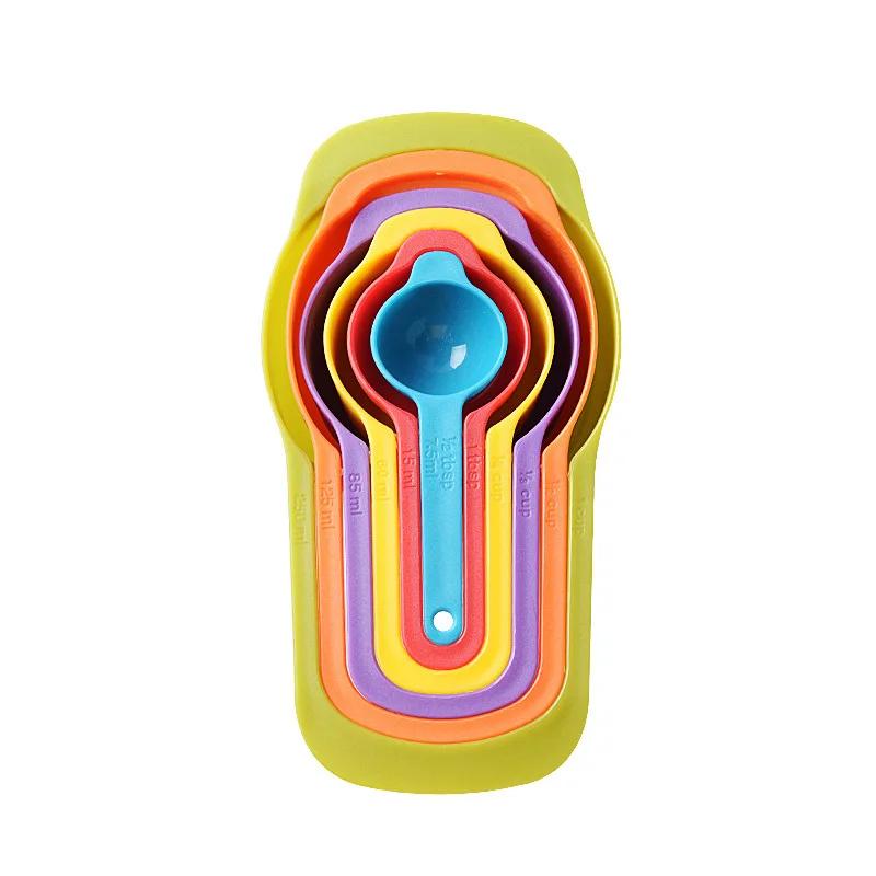 6/12 Stück Regenbogen Messbecher Farbiger Kunststoff Mehl Messlöffel Waage Messlöffel Set Backzubehör Küchenwerkzeuge yellow