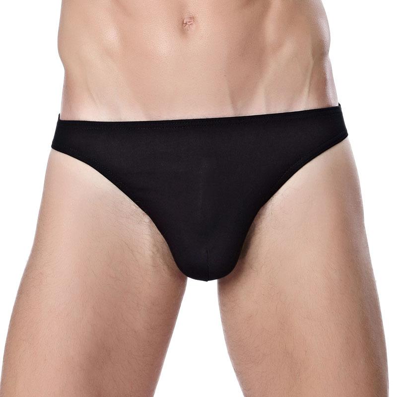 Sommer Sexy Unterhosen Modal Flexible Herren Slips Einfarbige Unterwäsche Atmungsaktive Seidige mittlere Taille Flaches Schwimmen Schnell trocknend Transparenter dünner Boxer 3XL schwarz