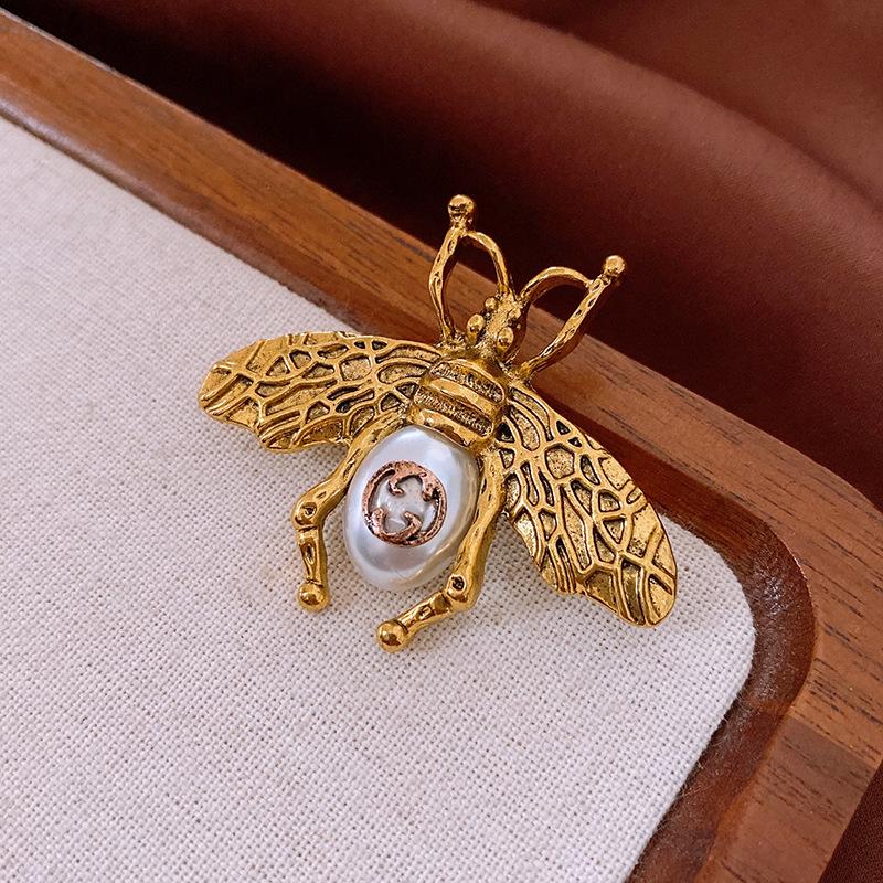 Retro Biene Perlen Brosche: Vintage Brosche Modeschmuck für Damen