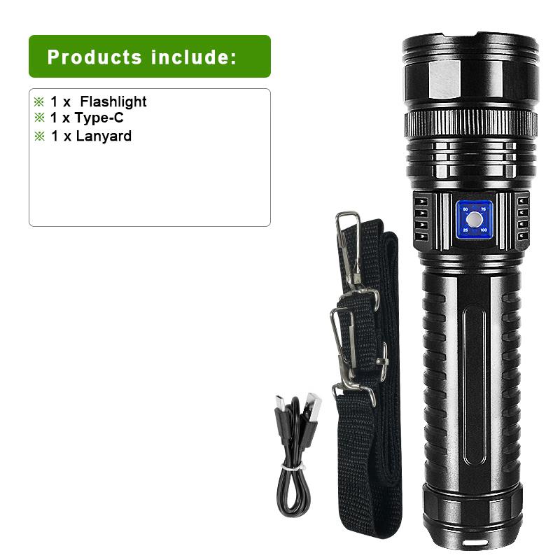 15000mAh Hochleistungs-1000W-LED-Taschenlampen Eingebauter 3*18650-Akku Langstreckenscheinwerfer Taschenlampe Notlicht Wiederaufladbare Taschenlampe 1000W