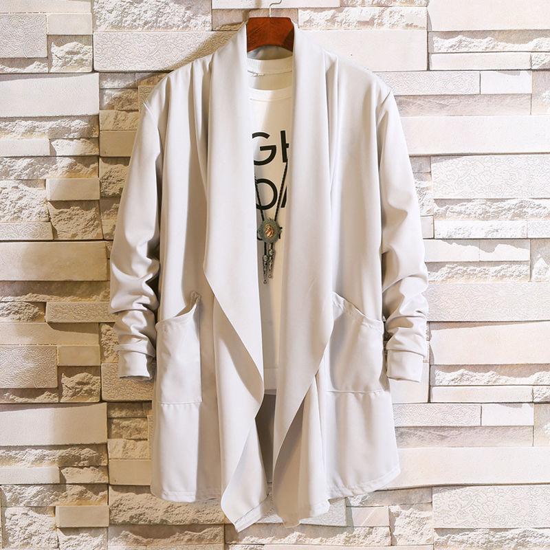 Windjacke Herren Mittel Lang Windjacke Herren Mantel Sommer Koreanische Version Sonnenschutz Herren Dünner Stil Frühling und Herbst L