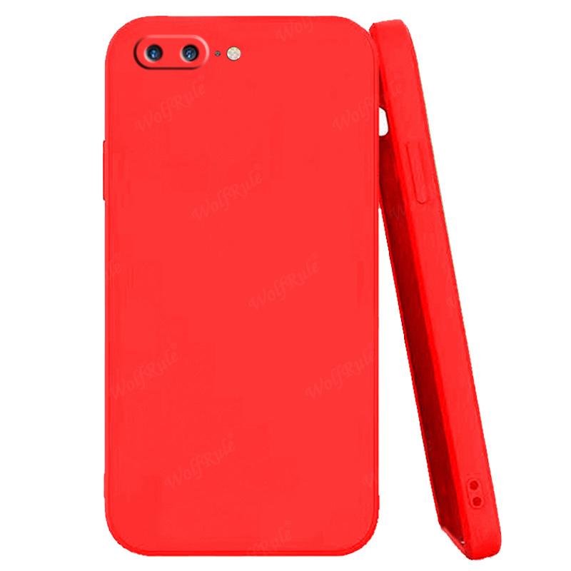 Für iPhone 8 Plus Hülle Abdeckung Apple iPhone 7 8 6 6S Plus Capas Bumper Original Flüssigsilikon TPU Soft Cover Für iPhone 8 Plus For iPhone 7 Plus rot