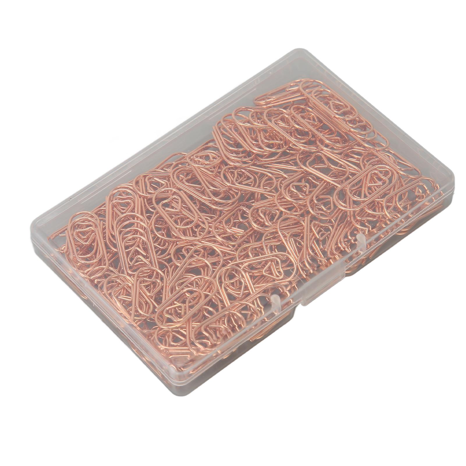 150Pcs Nette Papier Clips Herz Geformt Stil Exquisite Galvani Anti Slip Phantasie Büroklammern für rose gold