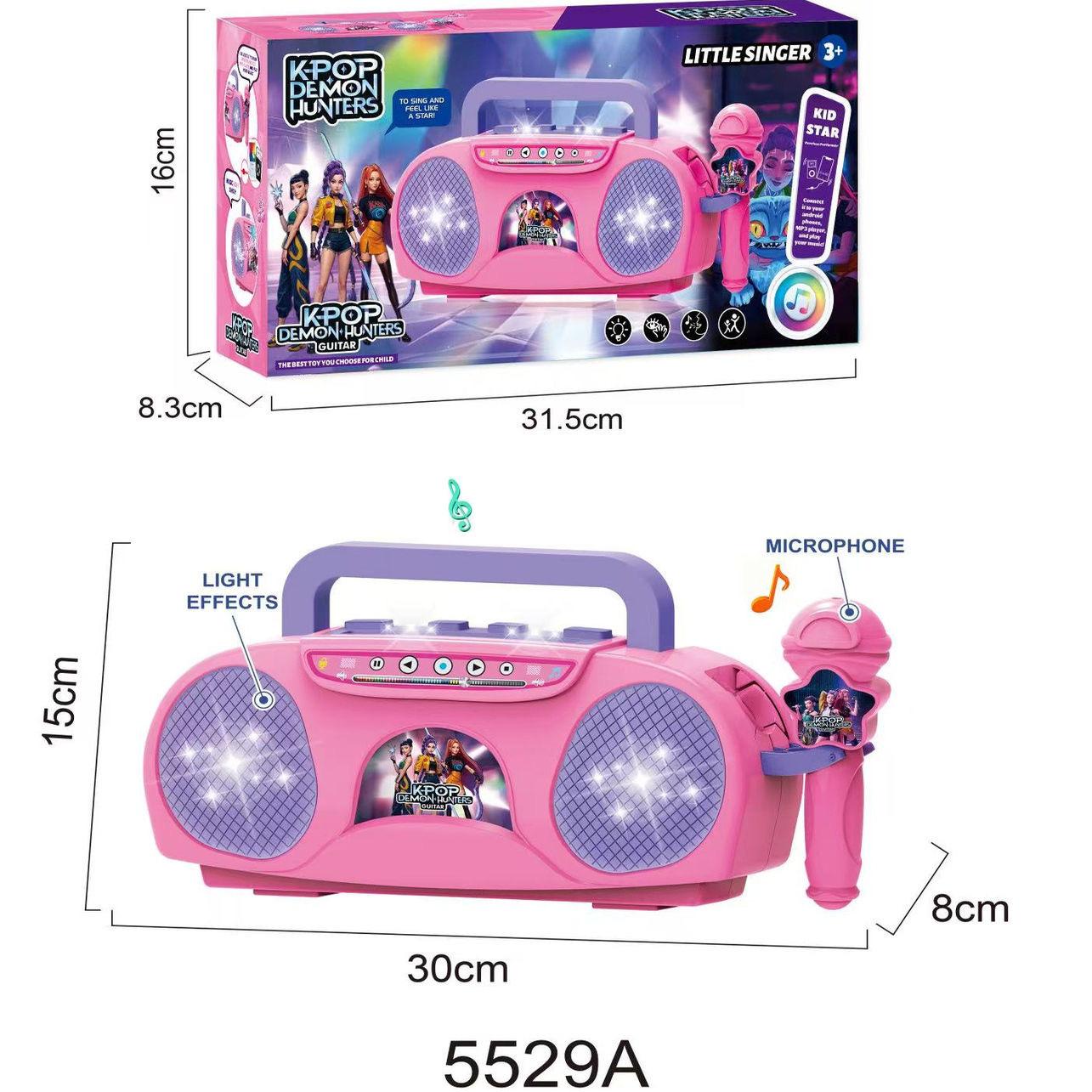 Cartoon Anime Kpop Girlgroup Musik Mikrofon Kinderspielzeug mit Lichtern Gesangsfunktion pflaume