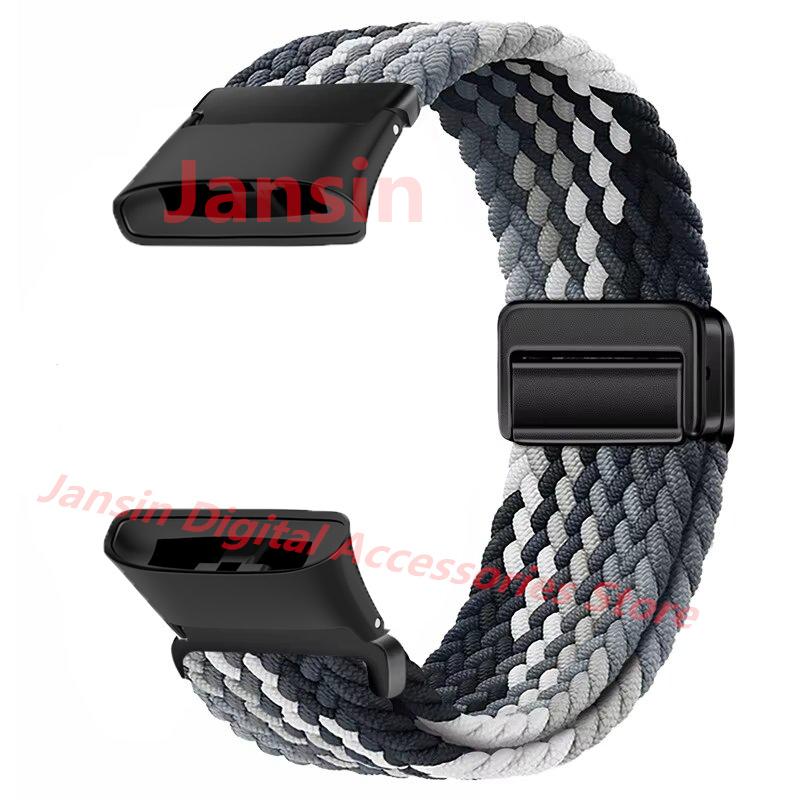 Nylonband für Redmi Watch 3 Correa Weaves Loop Magnetisches Armband für Xiaomi Redmi Watch 3 Armband Austauschbares Sport-Uhrenarmband Redmi Watch 3&Black Connector