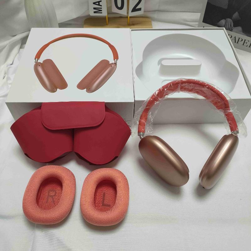 Kopfmontierte kabellose Bluetooth 5.0 Kopfhörer mit Mikrofon, Siri Pop-up-Fenster, Sport-Bluetooth-Bügel, abnehmbare magnetische Ohrpolster, schwere Bass-Kopfhörer rot