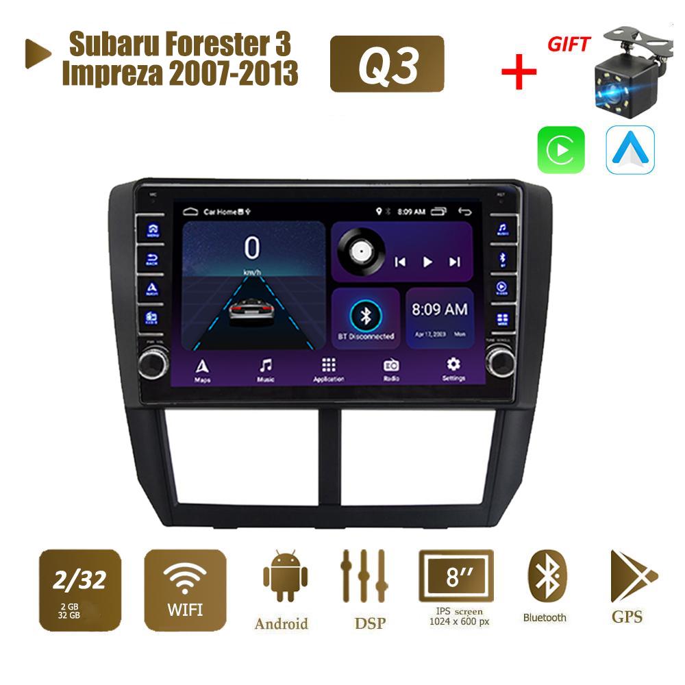 Android Für Subaru Forester 3 Impreza 2007-2013 Mit Taste Knopf Auto CarPlay Radio Video Multimedia GPS Player 2 + 32GB 2+32GB
