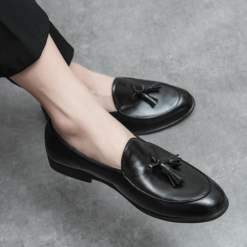 Mode Mode Quasten Formelle Schuhe Schwarz Business Boos Schuhe Herren Italien Luxus Mokassins Ballkleid Schuhe Herren Lässige Slipper Party Ballerinas 39 schwarz