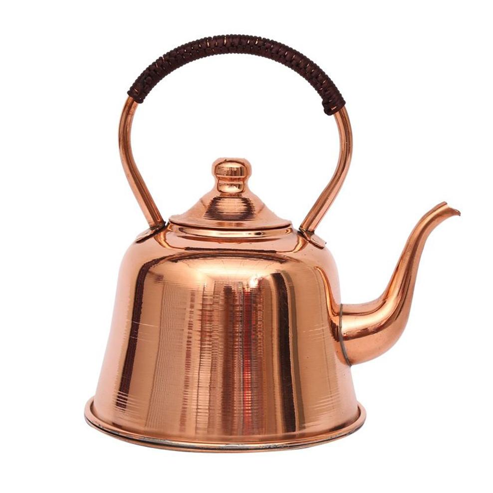 2L Teekanne aus reinem Kupfer, handgefertigt, roter Kupferkessel, Hot Pot, Suppentopf, Induktionsherd, kochender Wasserkocher, Kaltkessel für Zuhause 1-2L