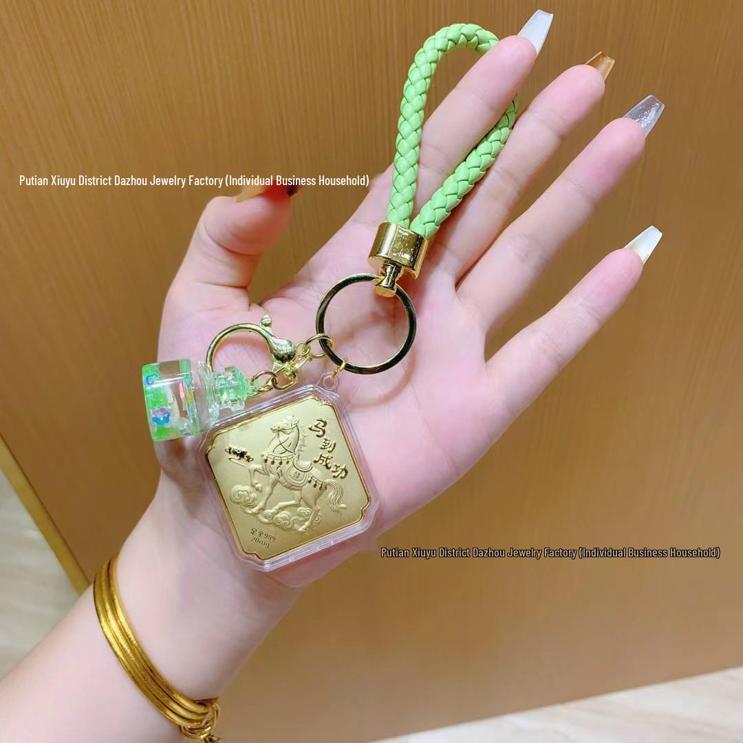 Shuibei 999 Feingold Schlüsselanhänger Anhänger - Sofortiger Erfolg Glücksbringer, 20mg Taschenzubehör