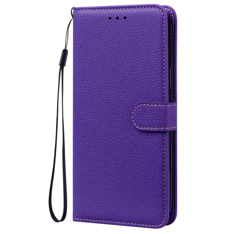 Klassische einfarbige Leder-Handyhülle für Samsung Galaxy A53 A13 A23 A33 A73 A52S 5G A12 A22 A32 A72 A51 A71 Hülle for Samsung A71 dunkelviolette