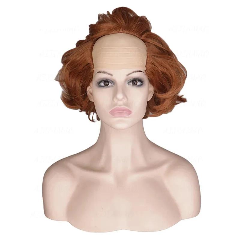 Lockige Glatze Perücke für alte Männer Ingwerbraun Pennywise Es Halloween Cosplay Perücken Flauschiges Kostüm Anime Perücke Männlich 1pc beige
