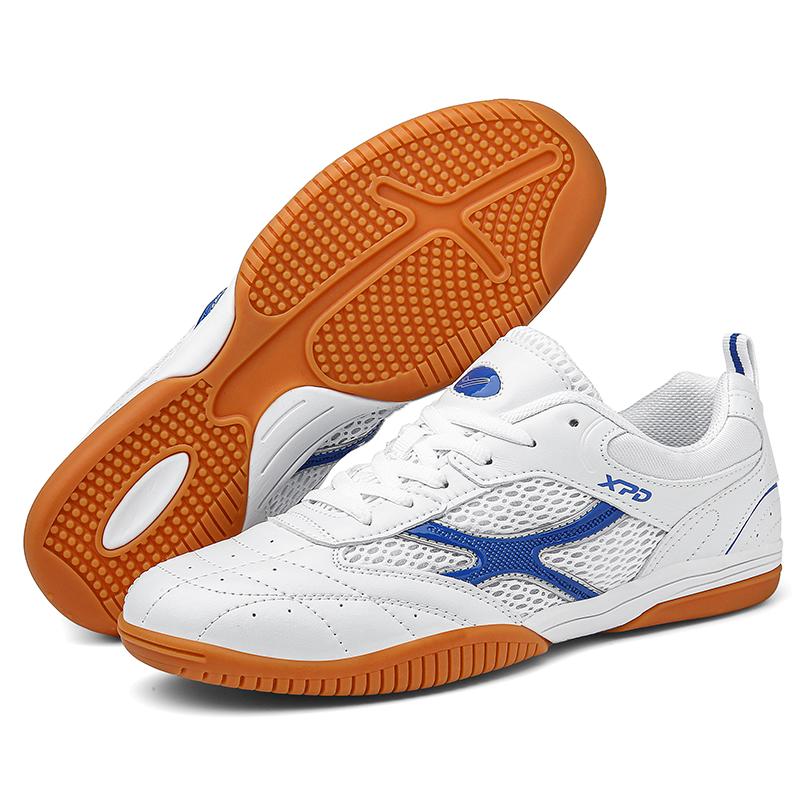 36–47 Klassische Stoßdämpfung, rutschfeste und verschleißfeste professionelle Badminton-Schuhe, Tischtennis-Schuhe, Trainingsschuhe 45 weiß/blau