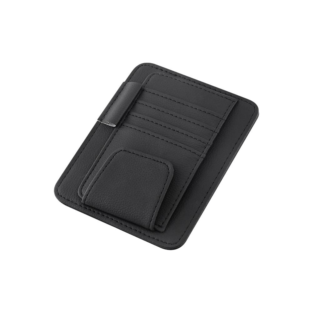 Auto-Sonnenblenden-Organizer mit mehreren Taschen, Auto-Innenausstattung, Taschen-Organizer, Auto-Dokumentenaufbewahrungstasche, Sonnenbrillen-Stifthalter schwarz