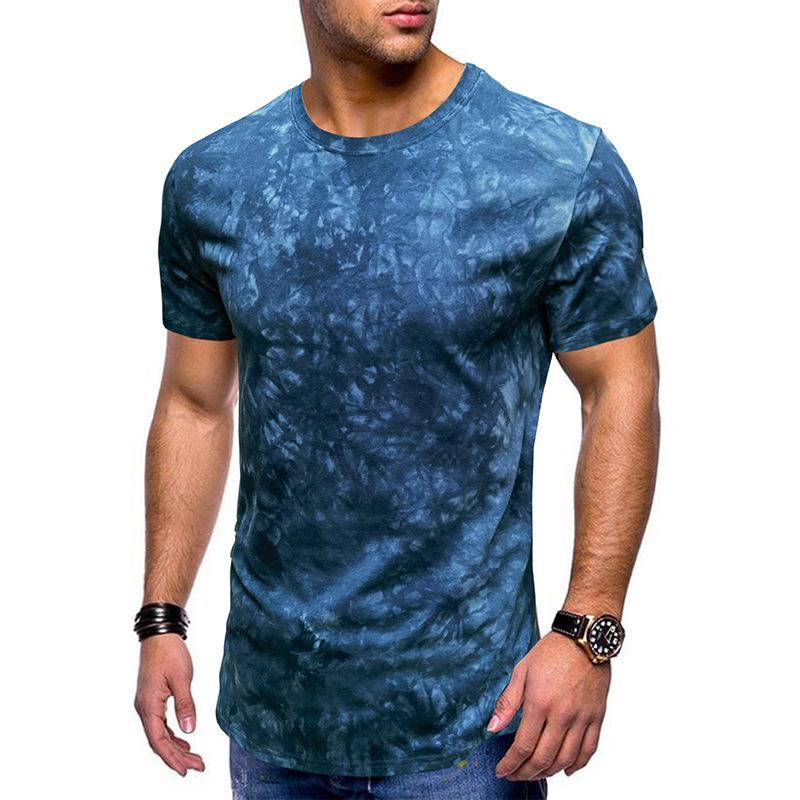 Sommer Herren Kurzarm T-Shirt Mode Locker Lässig Bequem Top Herren Vintage Stil Trendy Freizeitkleidung Minimalistische Mode Atmungsaktives Shirt M dunkelblaue