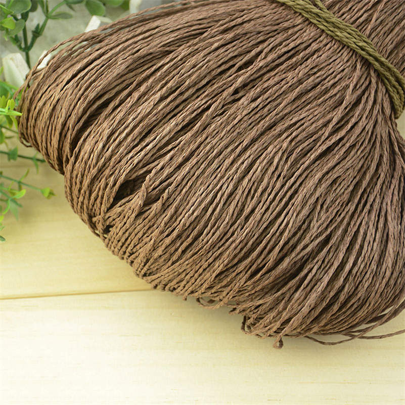 600 Meter 500g Natürliches Raffia Strohgarn Für Handstrick Häkeln Sommerhut Handtasche Kissen Körbe Strickmaterial DIY Bastelbedarf
