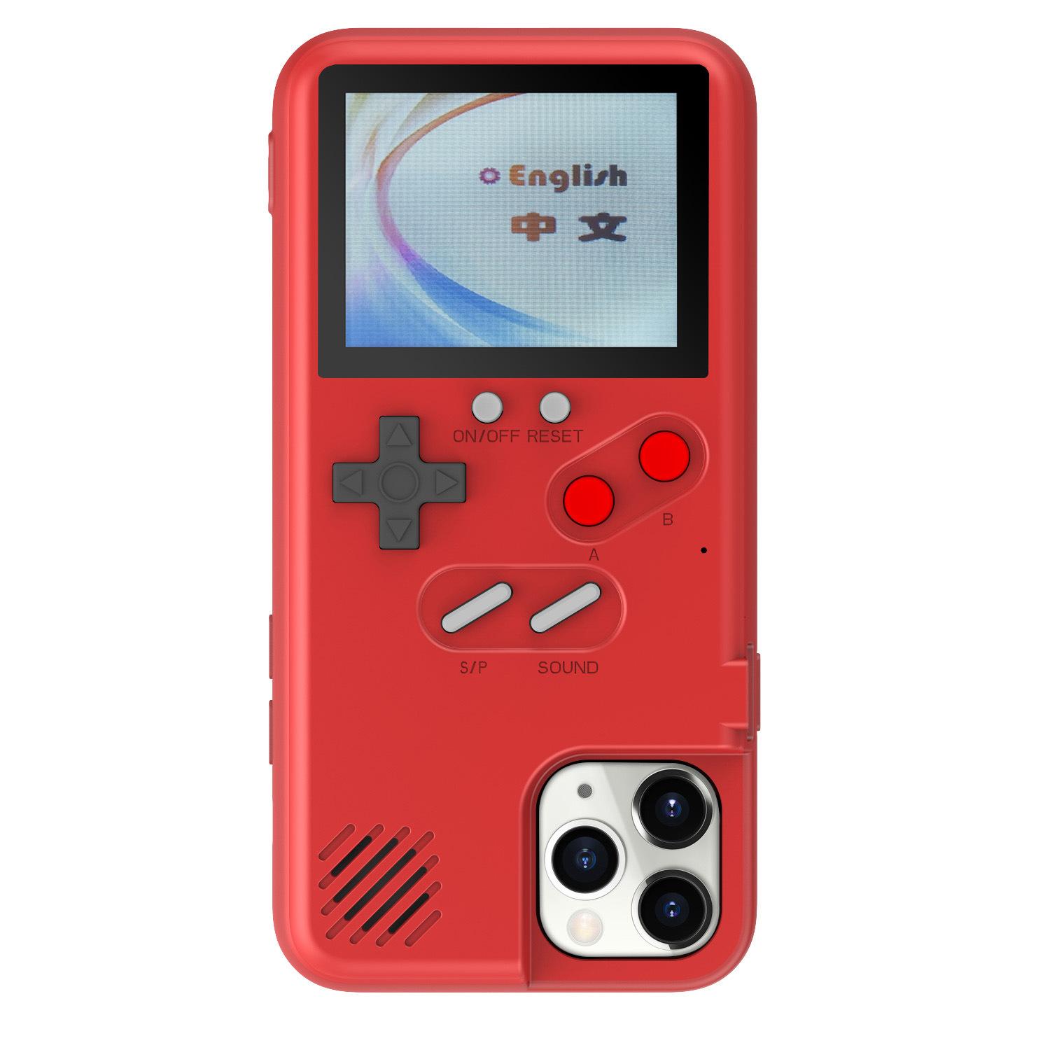 Gameboy Handyhülle, Spielekonsole mit klassischem Spiel-Farbdisplay, spielbare Videospiele, Handyhülle für iPhone 15 13 12 11 14 Pro Max X XR XS Max/S23 S22 SAmsung S23ultra rot