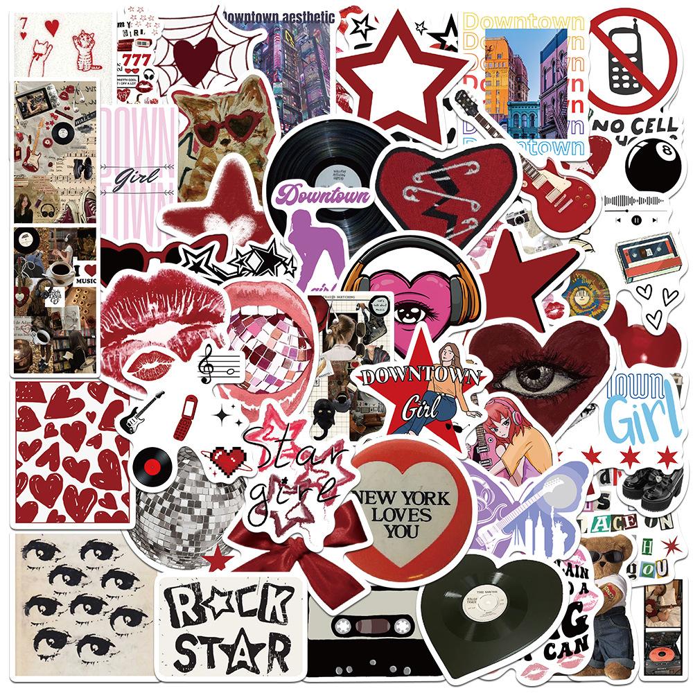 10/50 Stück Downtown Girl Y2K Mädchen Sticker für Notizbücher Briefpapier Scrapbook Kscraft Süße Sticker Scrapbooking Material Bastelbedarf 50pcs