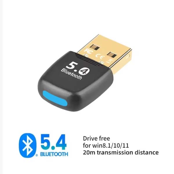 Bluetooth 5.4 Adapter USB Bluetooth Dongle für PC Drahtlose Maus Tastatur Musik Audio Empfänger USB Sender