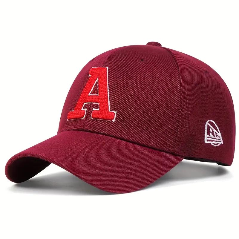 Baseballmütze mit Buchstaben-A-Stickerei, modischer Hip-Hop-Hut aus Baumwolle, Snapback-Dad-Hüte, Outdoor-Sport-Caps, Sonnenhut, Trucker-Caps, Gorras wein rot