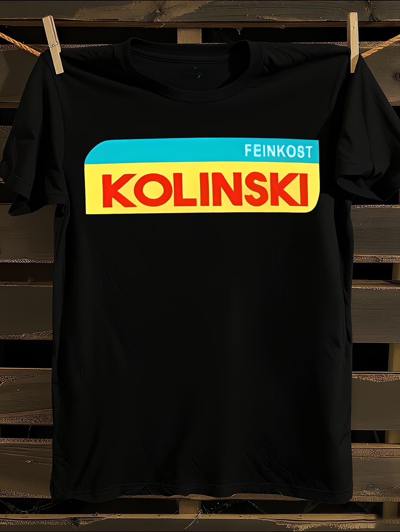 Lustiges Feinkost Kolinski Grafik T-Shirt Herren T-Shirt Damen T-Shirts mit Buchstaben Druck Kurzarm T-Shirt Lässiges Street T-Shirt Top XXL yellow