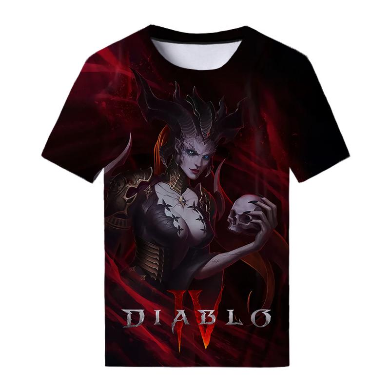 Neues Spiel Diablo 4 3D-bedruckte T-Shirts für Männer und Frauen, lässige Mode, Streetwear, übergroßes Kurzarm-T-Shirt, Kinder-T-Shirts, Tops, Kleidung 6XL