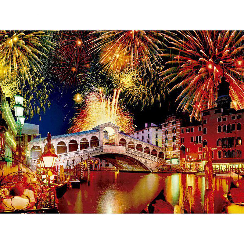 5D-Diamant-Stickerei, Feuerwerk, Landschaft, Kreuzstich, Diamant-Gemälde, volle runde Diamant-Strasssteine 20X30CM
