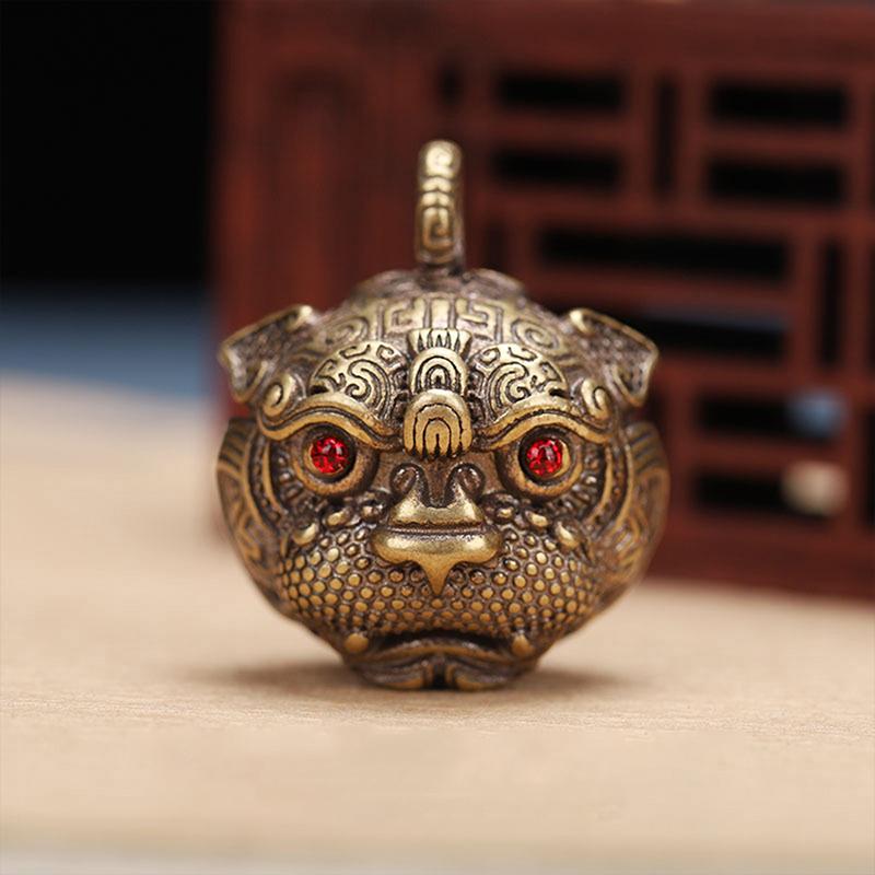 Messing Glocke Anhänger Schlüsselanhänger Chinesischen Stil Tier Glocke Halskette Anhänger Schmuck Handgemachte Vintage Schlüsselanhänger Schmuck Zubehör