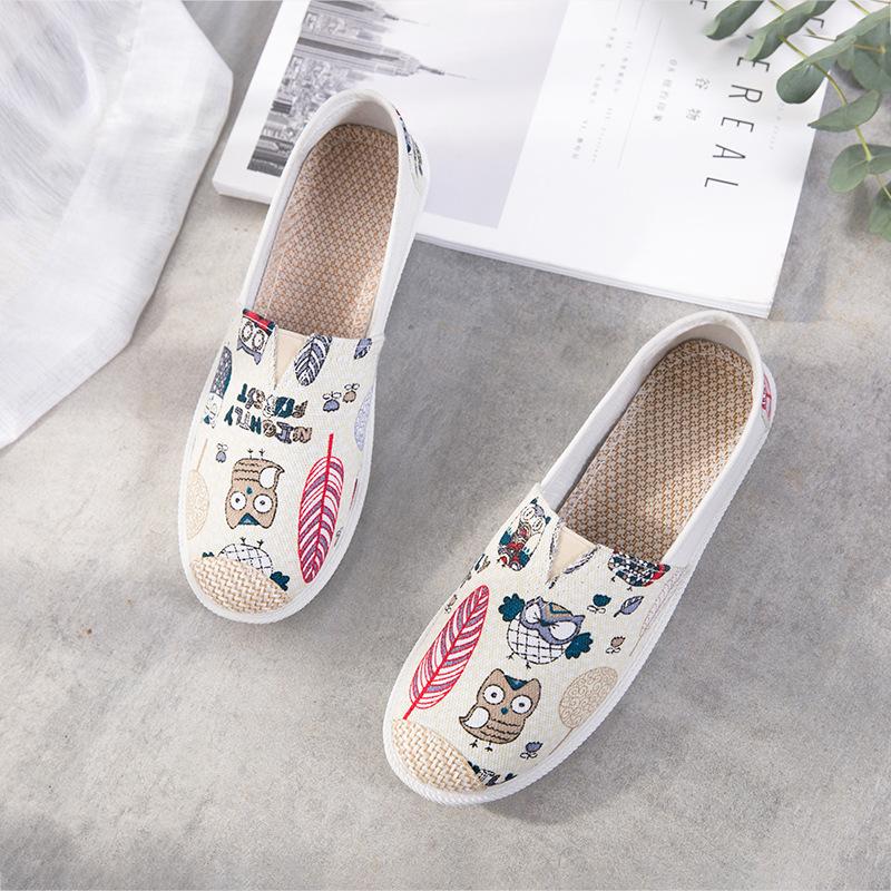 Damenmode Frühling Sommer Casual Flache Schuhe Round Toe Loafers Schuhe Fischer Bootsschuhe Damen Faule Hanfseil Weben Schuhe 35
