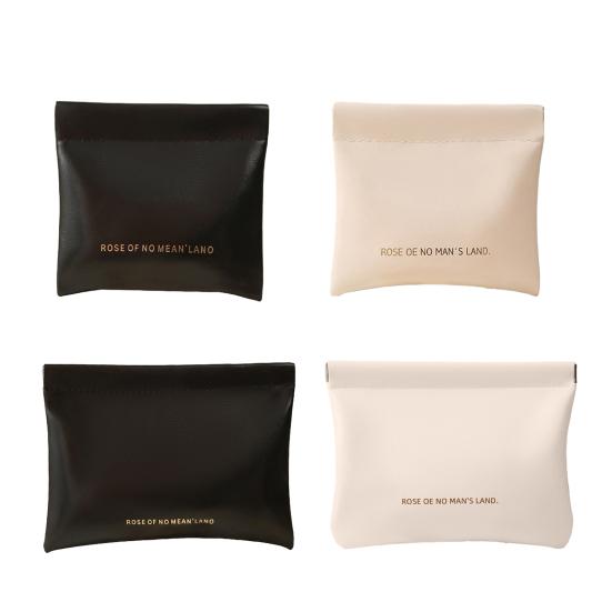 Mini-Kosmetiktasche aus Kunstleder, wasserdicht, elegant, Magnetverschluss, tragbar, multifunktional, für Damen, Lippenstift, Make-up, Damenbinden, Münzen, Geldbörse, Geschenk 4pcs 12cm and18cm schwarz/weiß