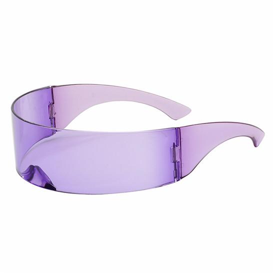 Partybrille Visier Wrap Shield Großer Spiegel Sonnenbrille Persönlichkeit Modebrille Reiten Winddichte Brille Purple violett