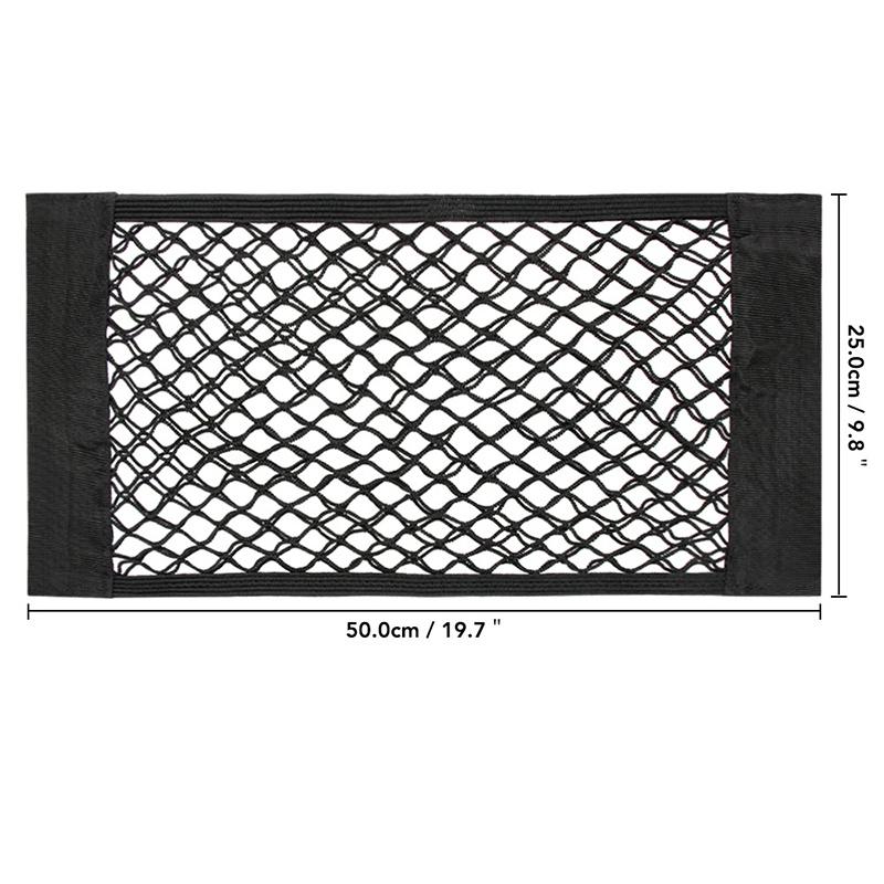Auto Zurück Hinten Mesh Stamm Sitz Elastische String Net Magie Aufkleber Universal Lagerung Tasche Tasche Käfig Auto Organizer Sitz Zurück tasche 50 x 25cm