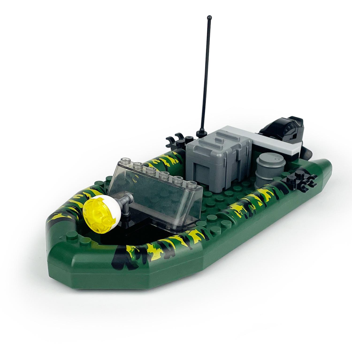 Kreatives Militär-Angriffsboot-Schlachtschiff-Bausteine-Stadtbau MOC-Marineschiff-Ziegelsteine-Set Kinderspielzeug für Jungen