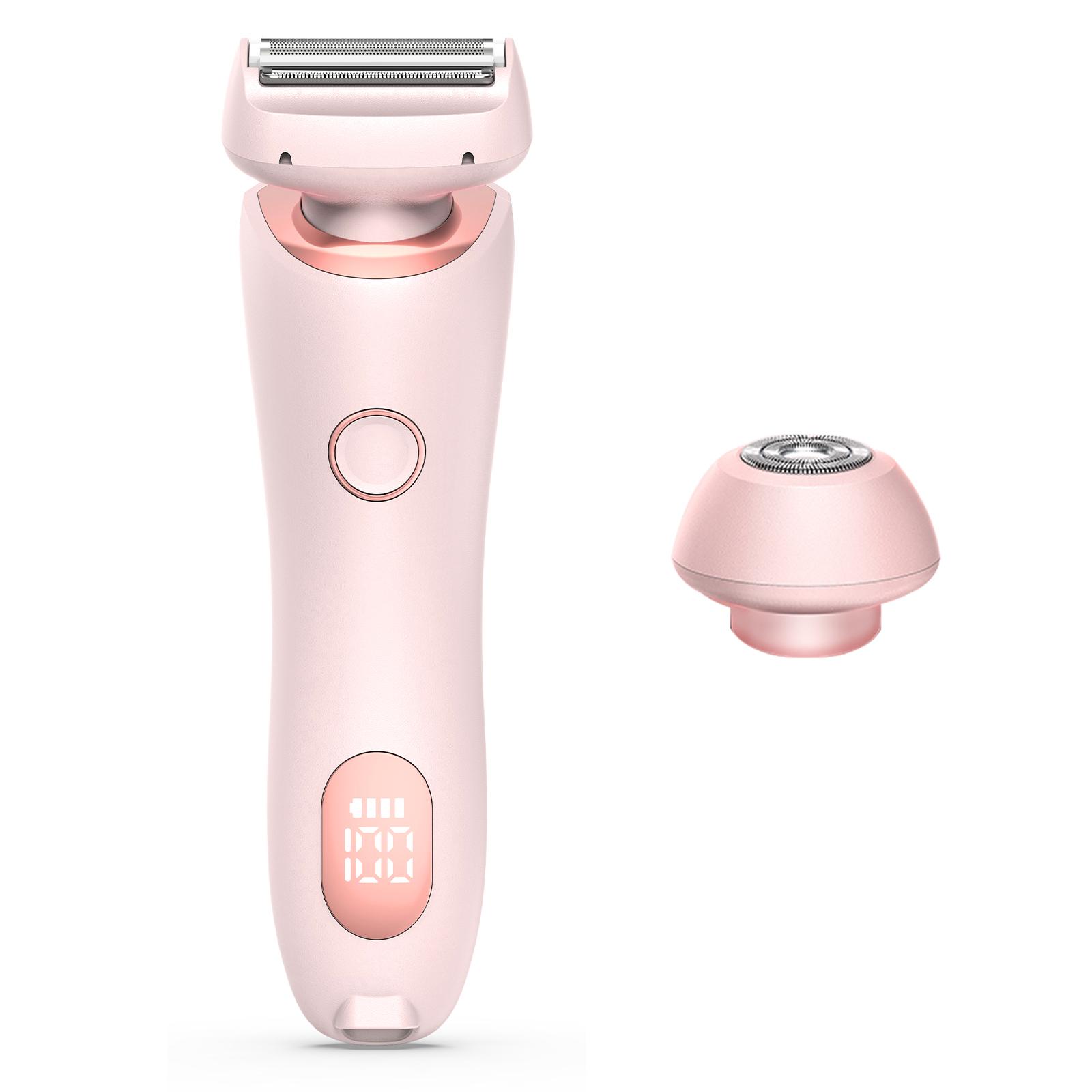 Home Elektrorasierer Damen Unterarm Ganzkörper Haarentfernung Privatrasierer Dichte Rasierklinge rosa