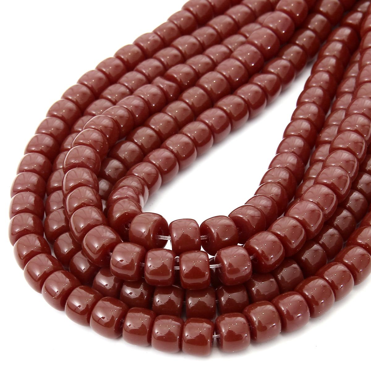 6x4mm 8x6mm Rad Glas Glänzend Perlen Runde Spacer Perlen Für Schmuck Machen DIY Armband halskette Zubehör 8x6mm 65pcs dunkelrote