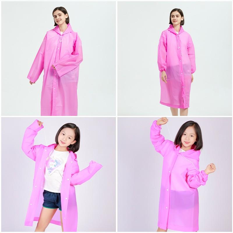 Kinder Outdoor Reise Mode Erwachsene Regenmantel Dicken Transparent EVC Regenmantel One Size rosa
