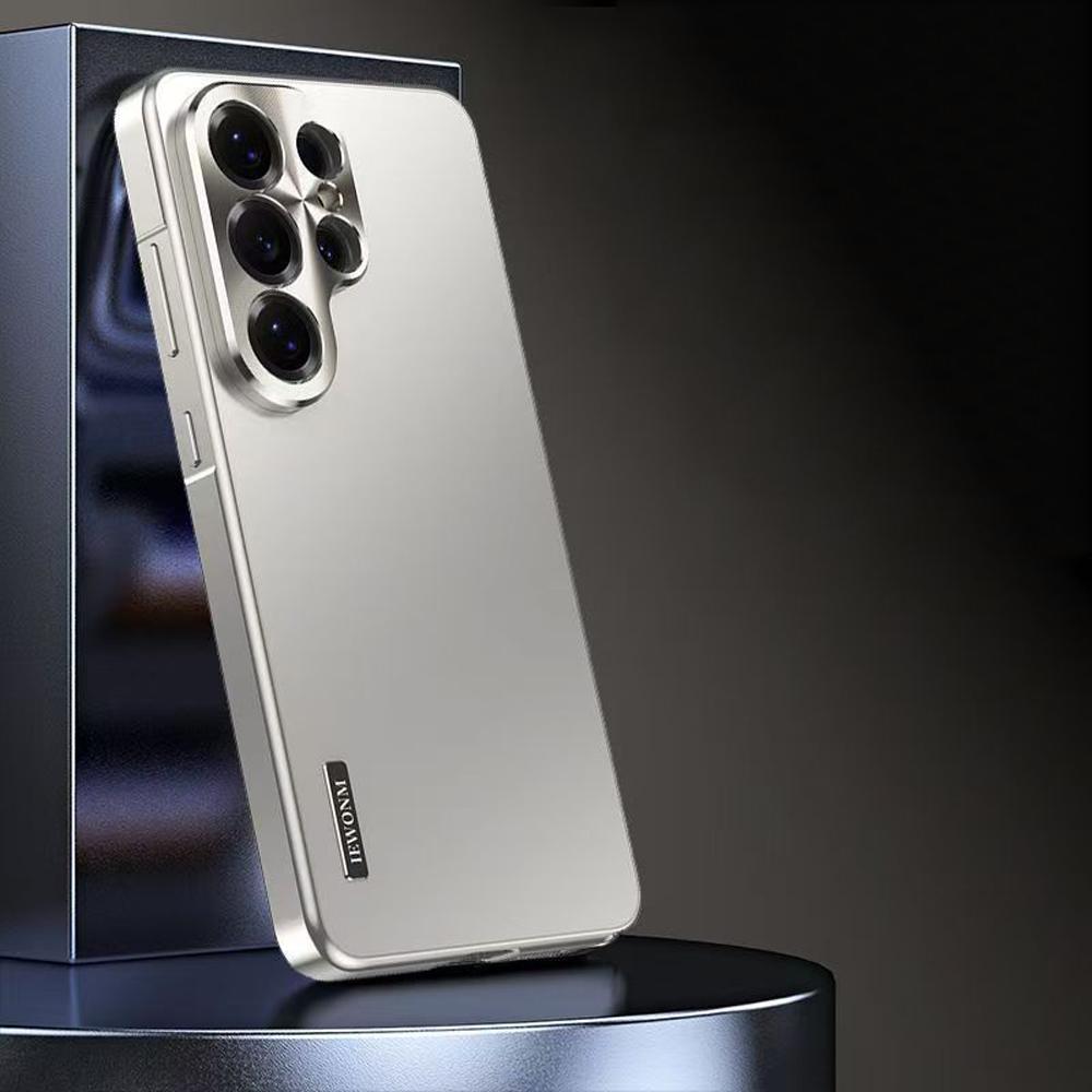 Luxuriöses magnetisches Kameraschutz-Metallgehäuse für Samsung Galaxy S26 S25 S24 S23 Ultra S22 Plus S21 Handyhülle aus Aluminiumlegierung For Samsung S21 Ultra silber