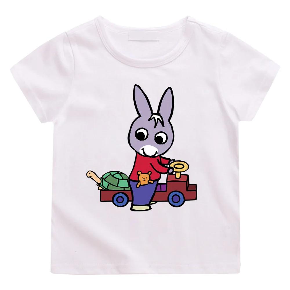 Lane Trotro 100% Baumwolle Cartoon T-Shirt Jungen Mädchen T-Shirt Sommer T-Shirts Bequem Hohe Qualität Rundhals Tops Kinderkleidung 140 weiß
