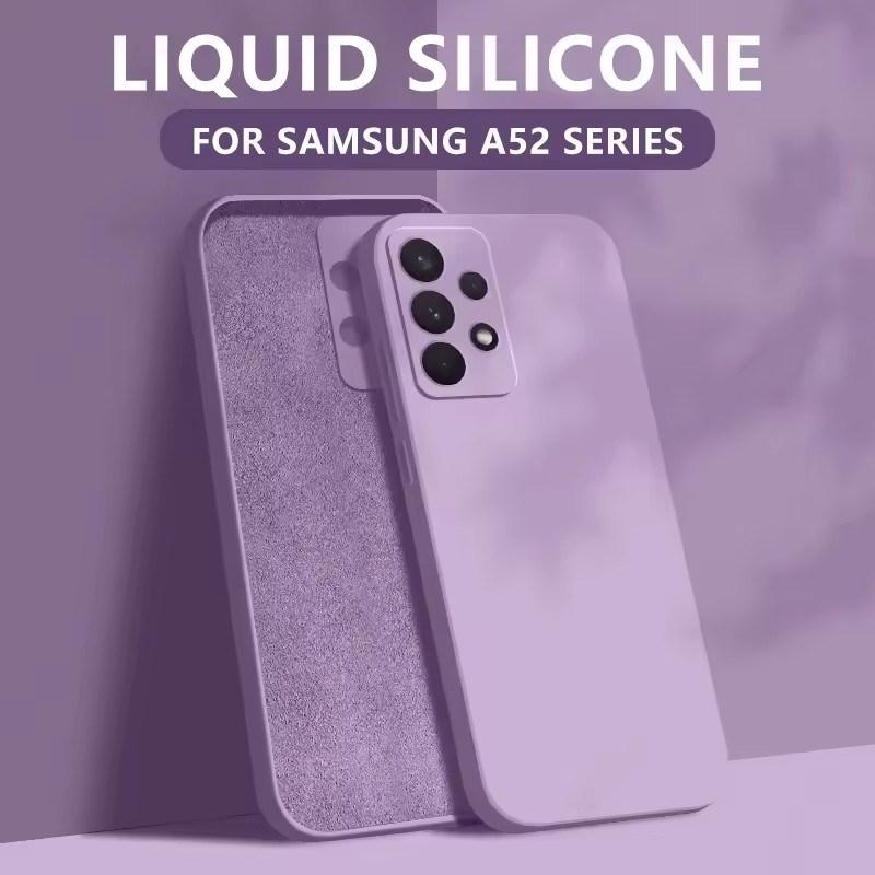 Flüssigsilikonhülle für Samsung Galaxy S26 Edge S25 S24 S23 S22 Ultra Plus S24 FE A56 A54 A53 A55 Kameraschutz Weiche Hülle Samsung S25 Edge violett