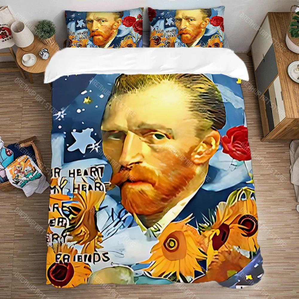 Bettwäsche-Set Bettbezug-Set Einzelbett Doppelbett Übergröße Mode Queen-Size Bettdecken-Sets Bettwäsche Dekorationen Van Gogh Kissenbezug Kunst EU Single 90x200cm