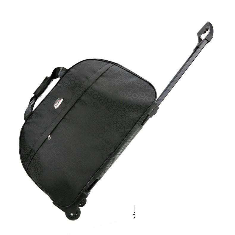 23 Farben Trolley Reisetasche Gepäcktasche Trolley Case Tragbare Reisetasche Seesack Wasserdichte Tasche medium schwarz
