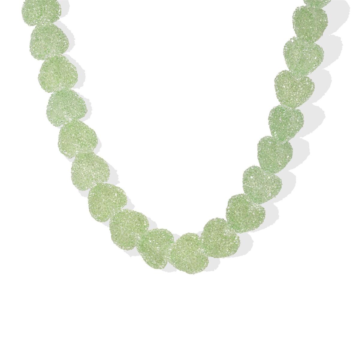 Neues buntes Liebesbonbon Harz Halskette, süßes Liebesbonbon, Nischen Design, Schlüsselbein Kette Damen Geschenk Halskette 38cm hellgrüne