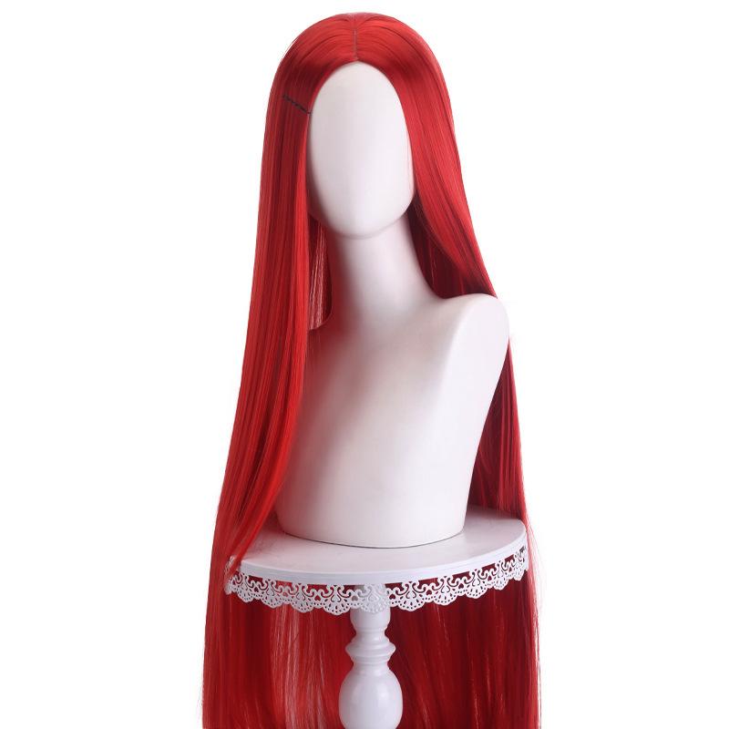 100 cm lange, glatte Cosplay-Perücke, Mittelscheitel, zentraler Spalt, blond, rosa, rot, lila, hitzebeständige Kunsthaarperücken One Size