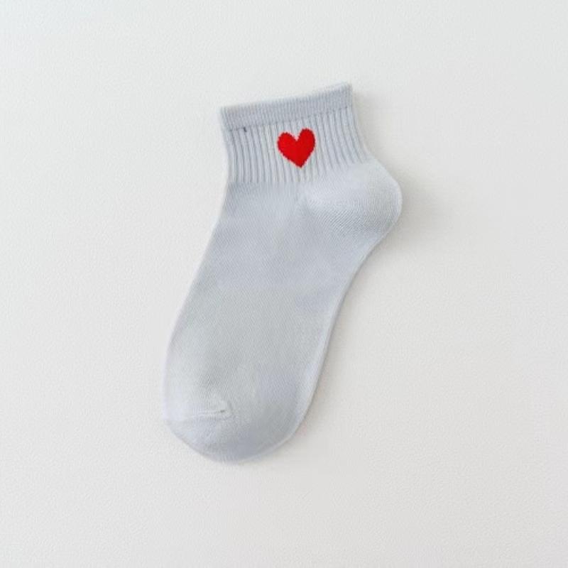5 Paar Socken Baumwolle Kurze Socken Harajuku Neuheit Liebesherz Muster Socken Hip Hop Einfarbig Niedliche Socken Schwarz Weiß Socken Socken one size blau