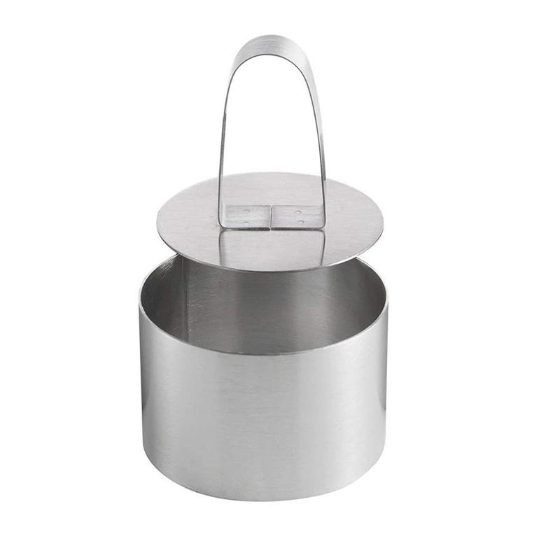 Edelstahl Mousse Ring Kuchen Form Backen Werkzeuge Küche Backformen Kuchen Formen DIY Cupcake Salat Dessert Kuchen Decorting Werkzeuge round silber